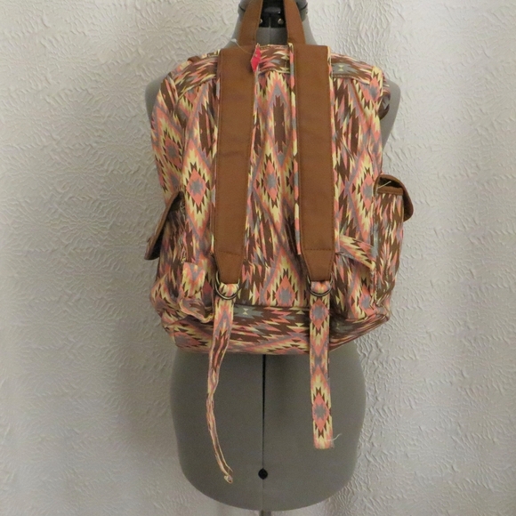 Candies Aztec Southwestern Y2K Style Faux Leather Vegan Backpack New - Picture 6 of 16